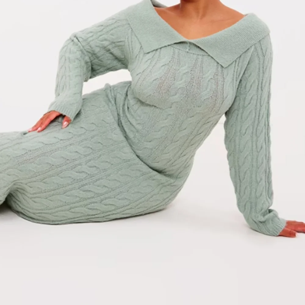 NWT!! PrettyLittleThing Sage Long Sleeve Knit Dress - Picture 3 of 8